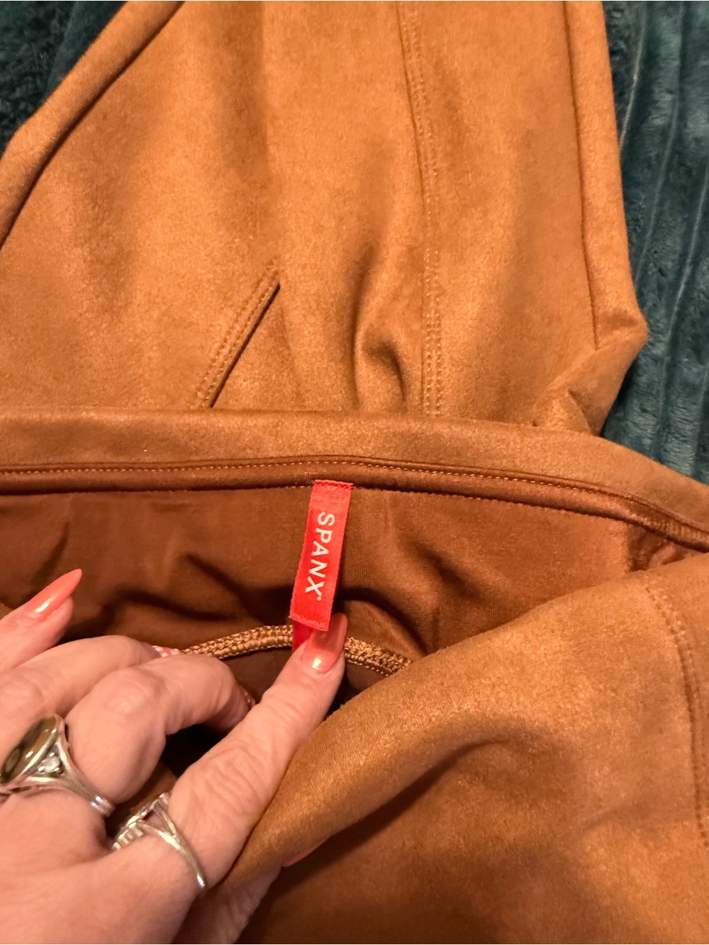 SPANX Brown Faux-Suede Leggings